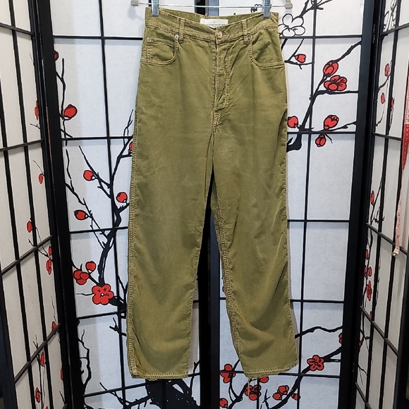 Golden Goose Pants - Golden Goose Deluxe Kim Olive Green Wide Leg Corduroy Pants
